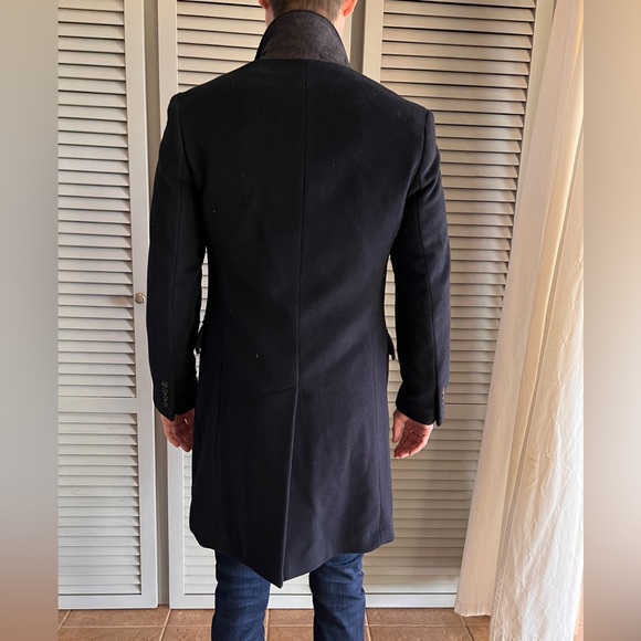 J. Crew Ludlow Dark Navy Blue Wool Cashmere Men's Topcoat Size 34S - Picture 8 of 10